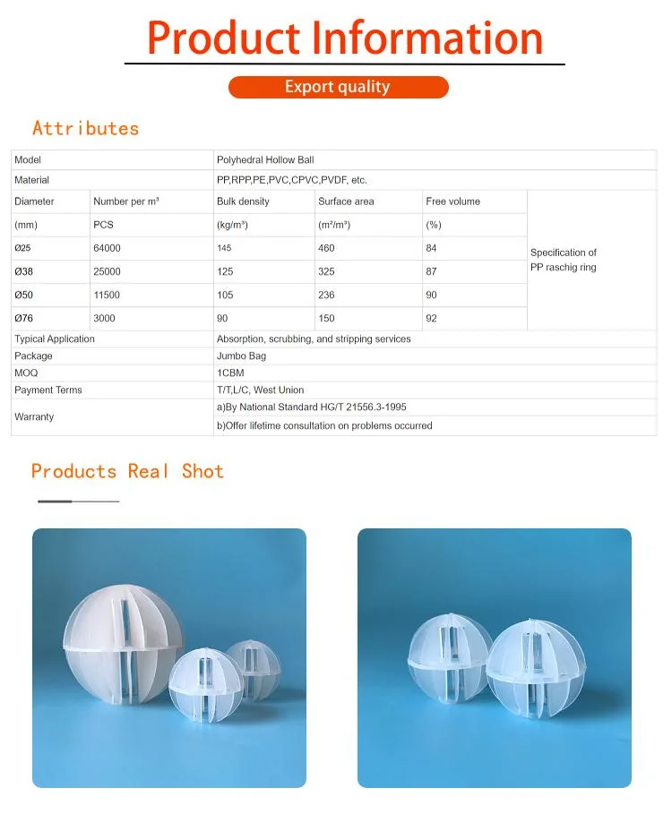 Tower Packing Media 25mm Plastic Polyhedral Hollow Floatation Ball